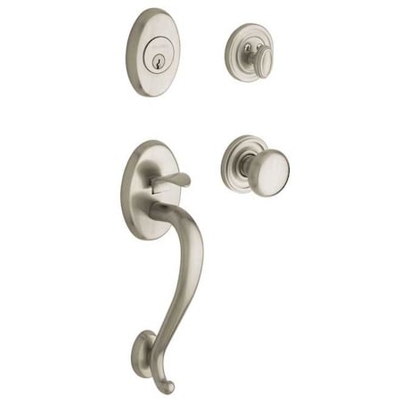 Baldwin Double Cylinder Entry Handlesets Lifetime Satin Nickel 85315.056.RDBL